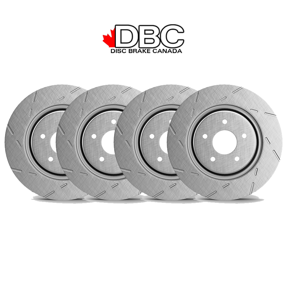 Front and Rear High Performance Slotted Silver GeoMet Koted Rotors SLG-60026001-DK