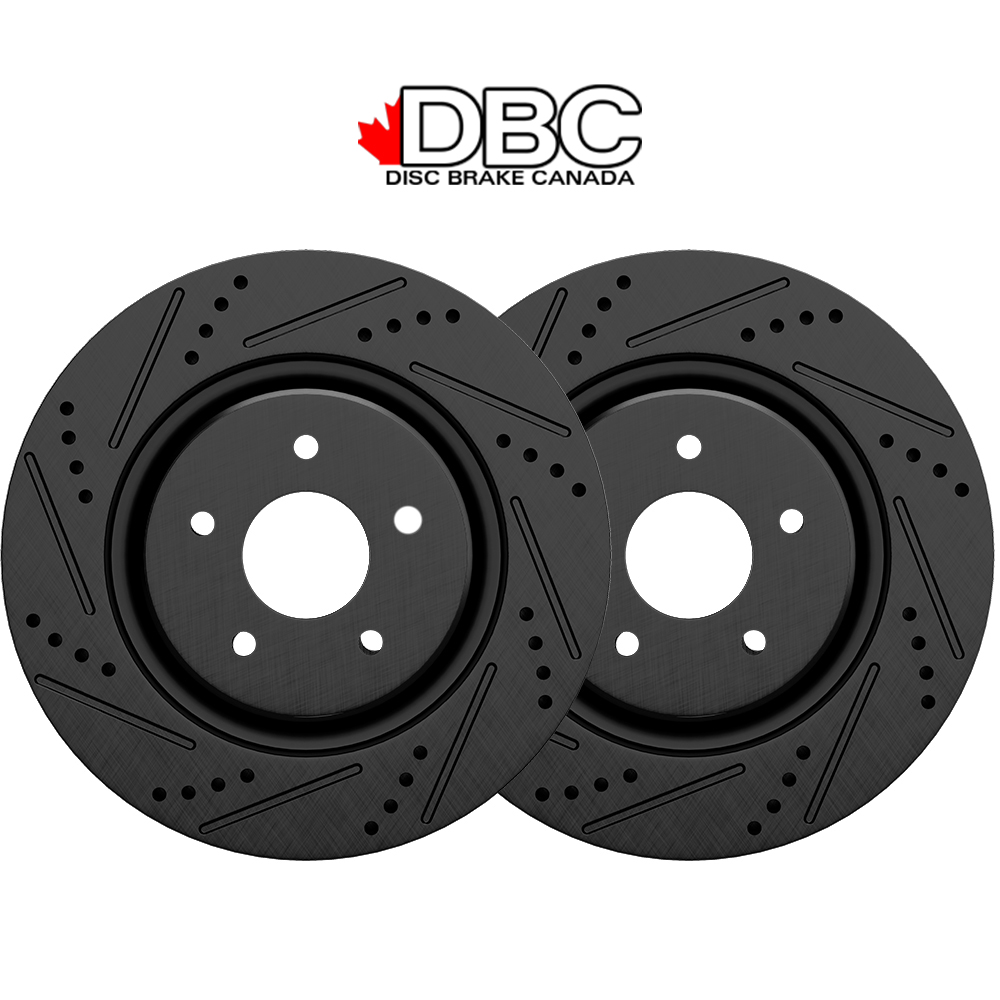 Front High Performance Cross Drilled and Slotted Black Koted Rotors XDS-60080050-D