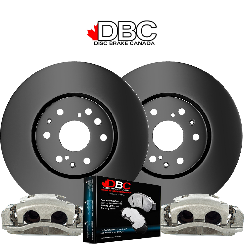 Rear Premium Black Koted Pair Rotors and Premium Ceramic Brake Pads w/HW Kit with 2 Brake Calipers  -   BC-60059046-CAL