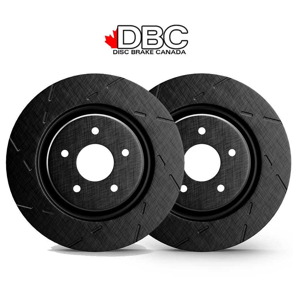 Rear High Performance Slotted Black Koted Pair Rotors  -   SLB-60059024-D