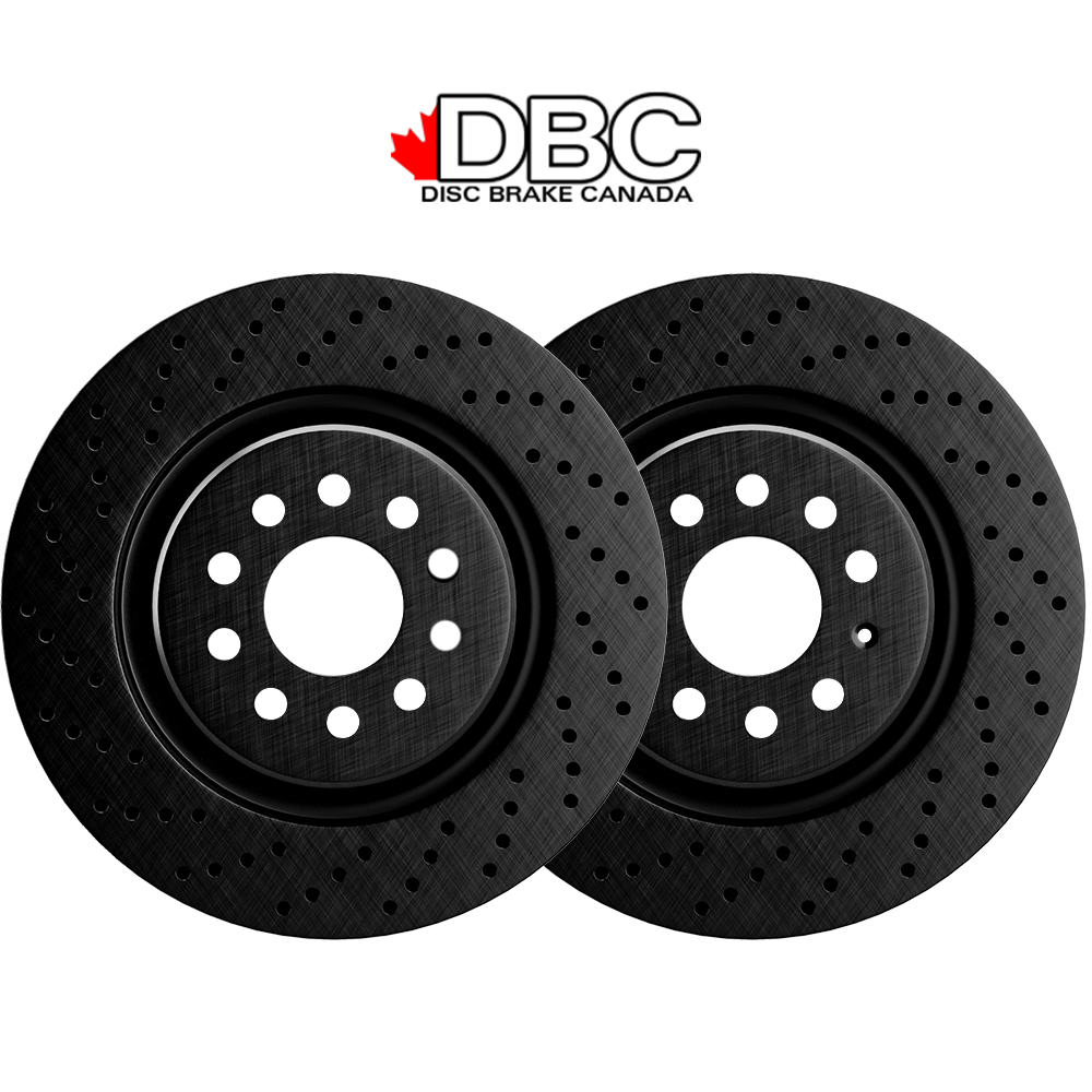 Front Pair High Performance Cross Drilled Black Koted Rotors ONLY  -   XDB-12161053-D