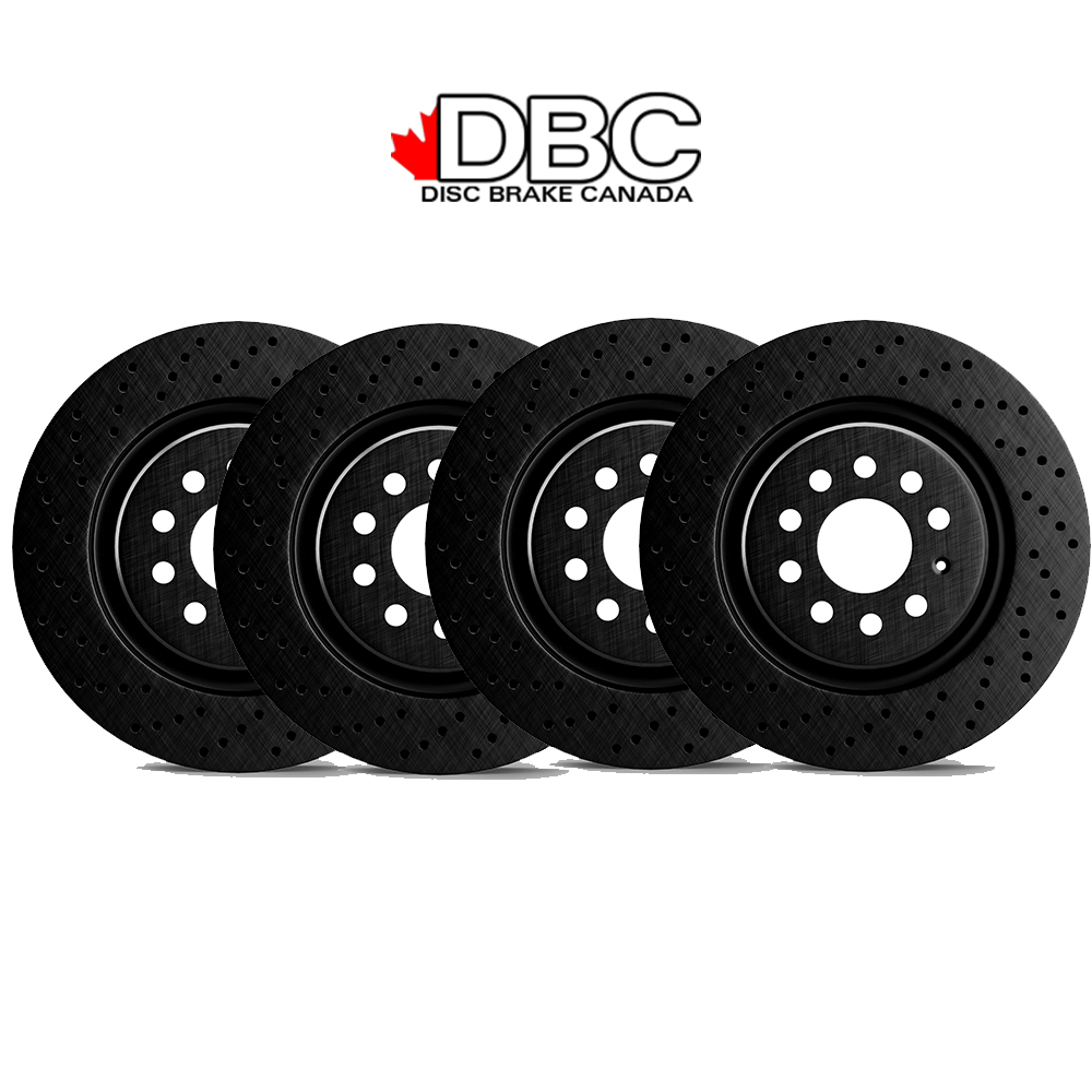 Front and Rear High Performance Cross Drilled Black Koted Rotors -  XDB-60059042-K